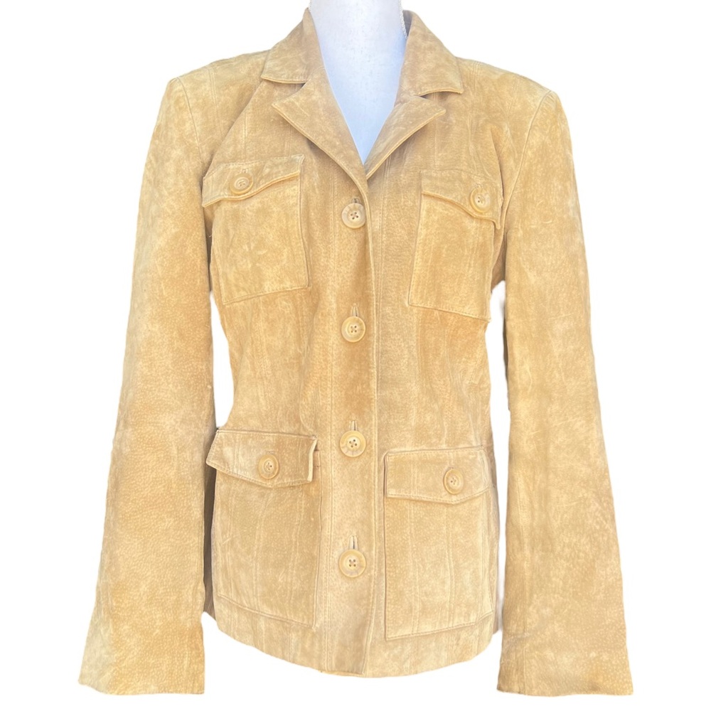 Mossimo Supply Co. Women's Suede Button-Front Jacket in Light Tan